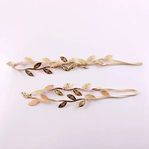 1set 2017 New Mom and Me Gold Silver Leaf Headband Set For Hair accessories Peace Olive Branch Cute Leaves Hairband