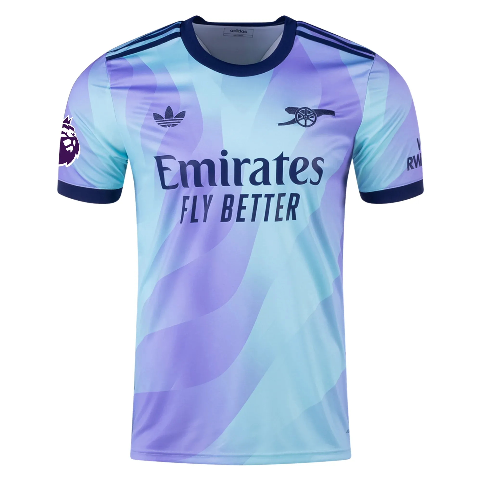 adidas Arsenal Gabriel Third Jersey w/ EPL Patch 24/25 (Clear Aqua/Light Flash Purple)