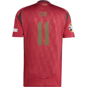 adidas Belgium Jeremy Doku Home Jersey w/ Euro 2024 Patches 24/25 (Burgundy)