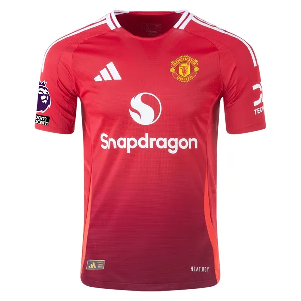 adidas Manchester United Authentic Scott McTominay Home Jersey w/ EPL   No Room For Racism Patches 24/25 (MUFC Red/Bright Red)