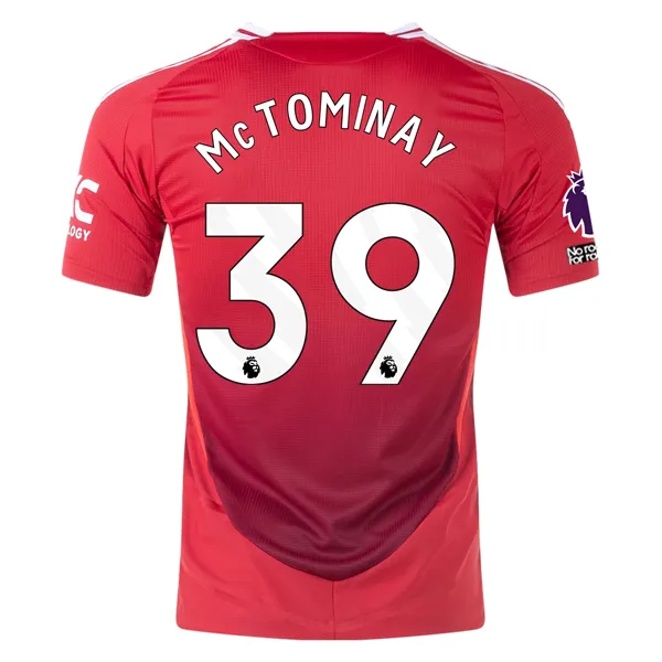 adidas Manchester United Authentic Scott McTominay Home Jersey w/ EPL   No Room For Racism Patches 24/25 (MUFC Red/Bright Red)