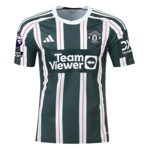 adidas Manchester United Away Jersey w/ EPL   No Room For Racism Patches 23/24 (Green Night/Core White)