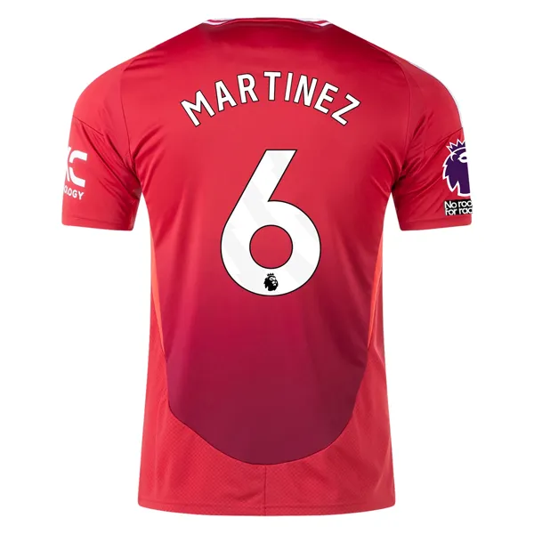 adidas Manchester United Lisandro Martinez Home Jersey w/ EPL   No Room For Racism 24/25 (MUFC Red)