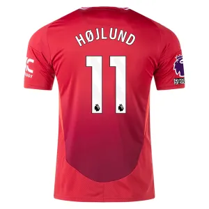 adidas Manchester United Rasmus Højlund Home Jersey w/ EPL   No Room For Racism 24/25 (MUFC Red)