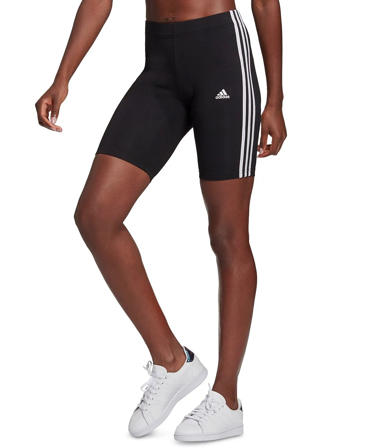 adidas Women's 3 Stripe Bike Shorts, Black