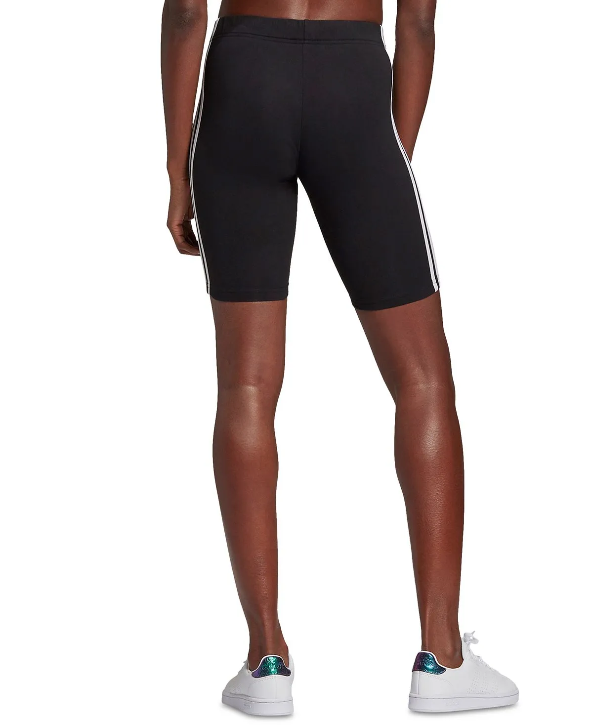 adidas Women's 3 Stripe Bike Shorts, Black