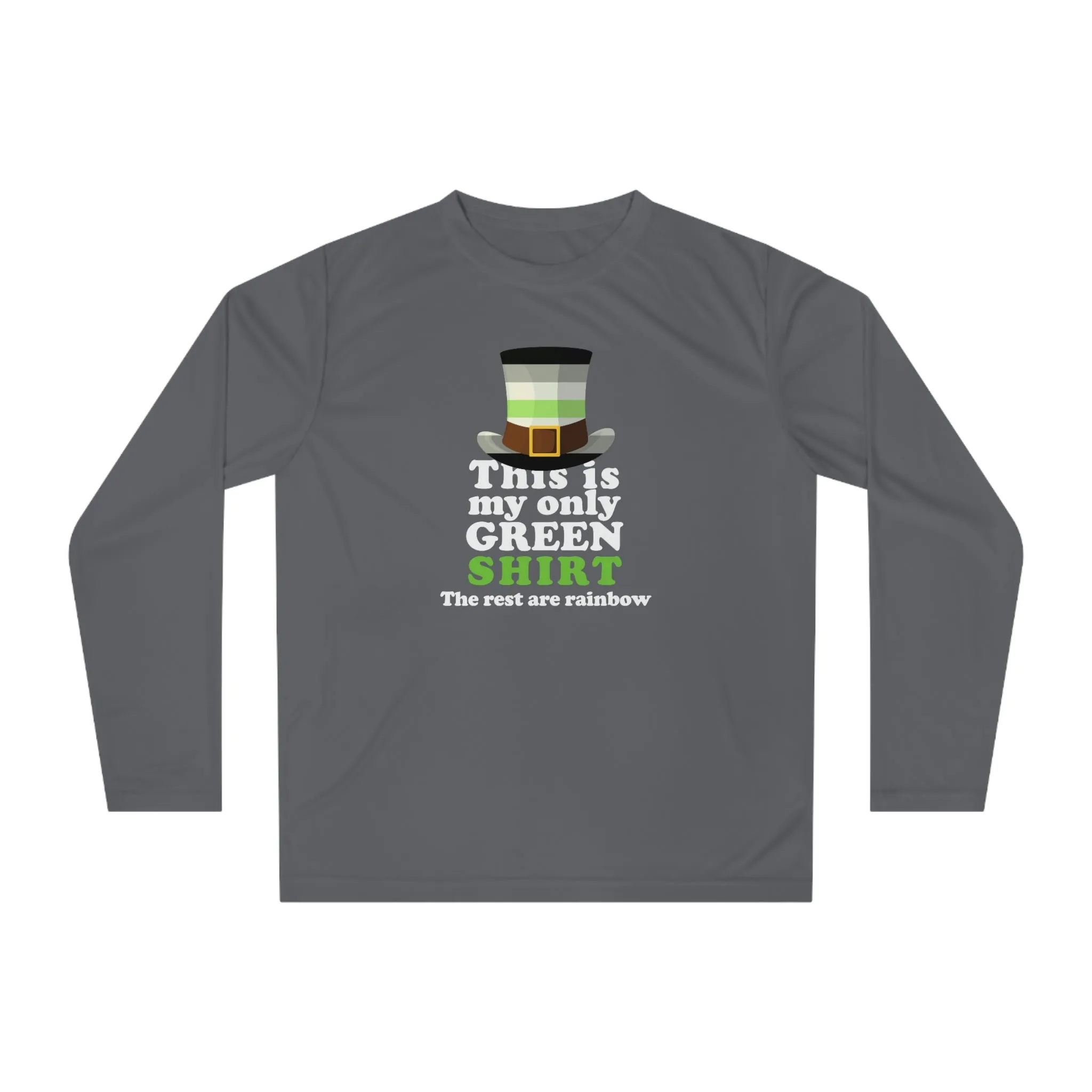 Agender Flag Unisex Performance Long Sleeve Shirt - My Only Green Shirt