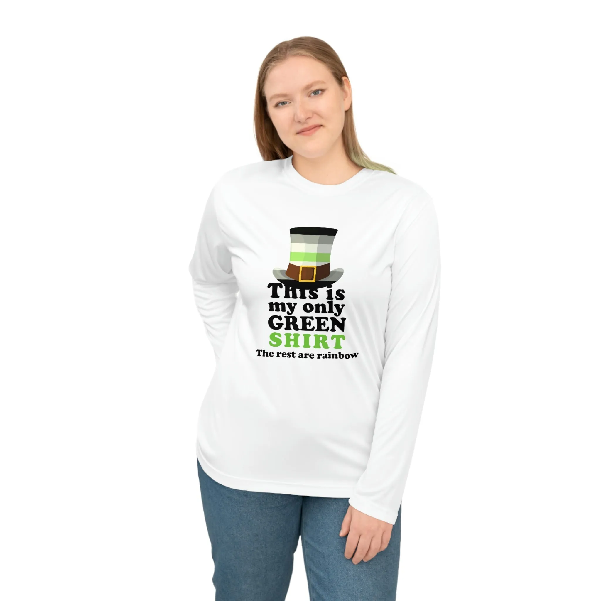 Agender Flag Unisex Performance Long Sleeve Shirt - My Only Green Shirt