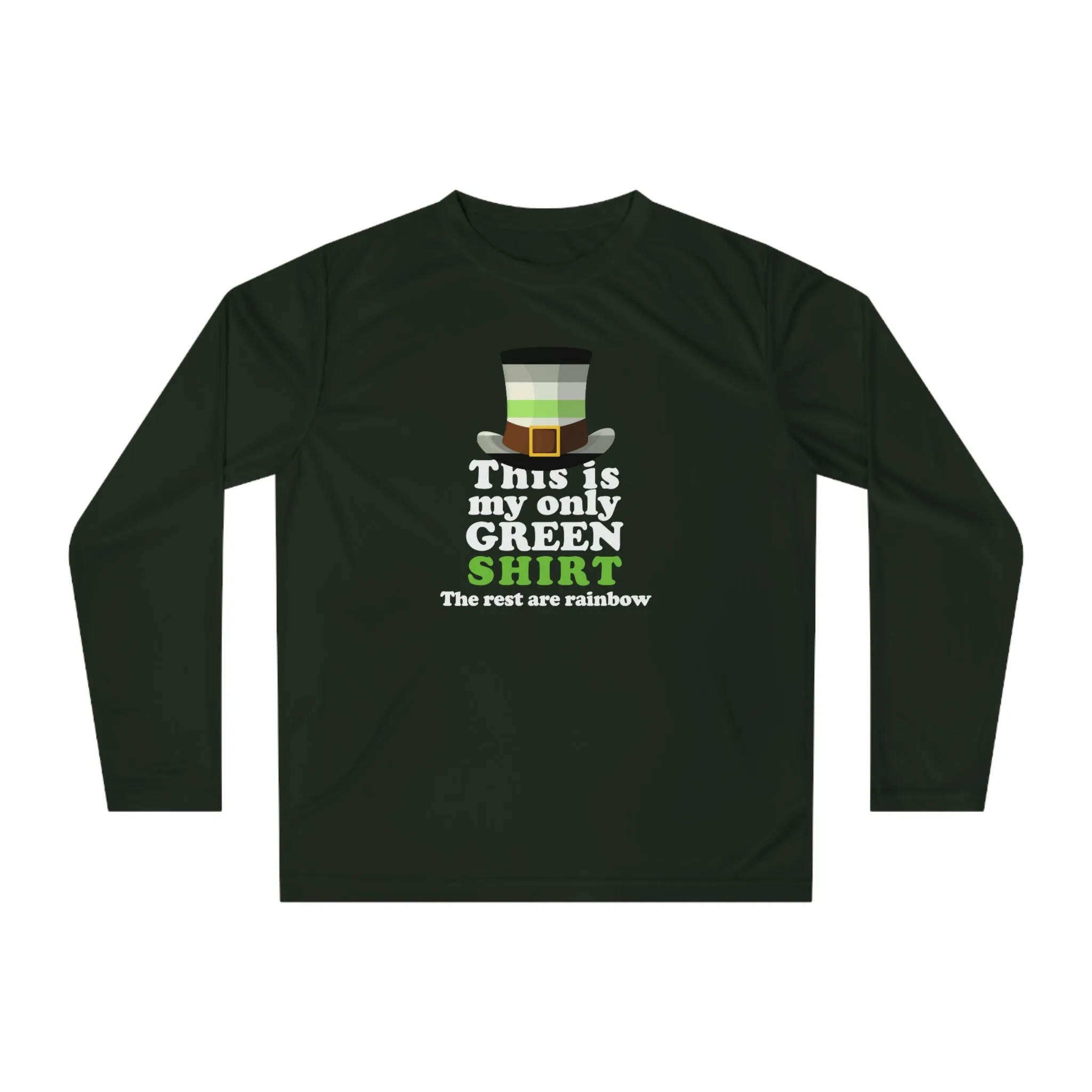 Agender Flag Unisex Performance Long Sleeve Shirt - My Only Green Shirt