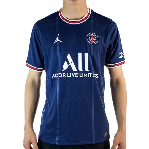 Air Jordan 21-22 Season Paris Saint-Germain SW Fan Edition Home Messi Training Soccer/Football Jersey Navy Blue