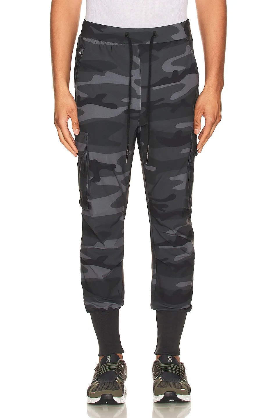 Asrv Tetra-Lite Cargo High Rib Joggers, Black Camo