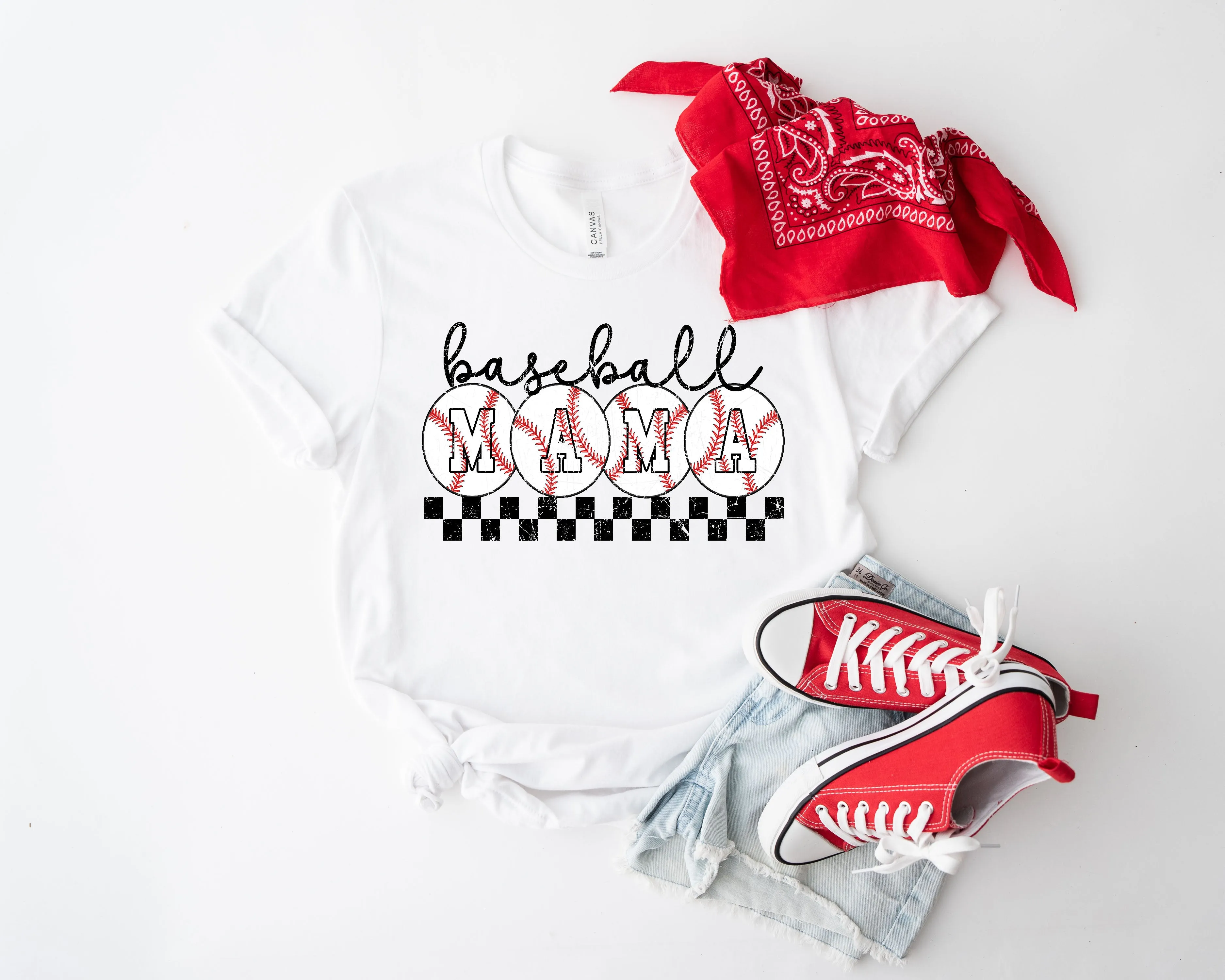 Baseball Mama Checkered