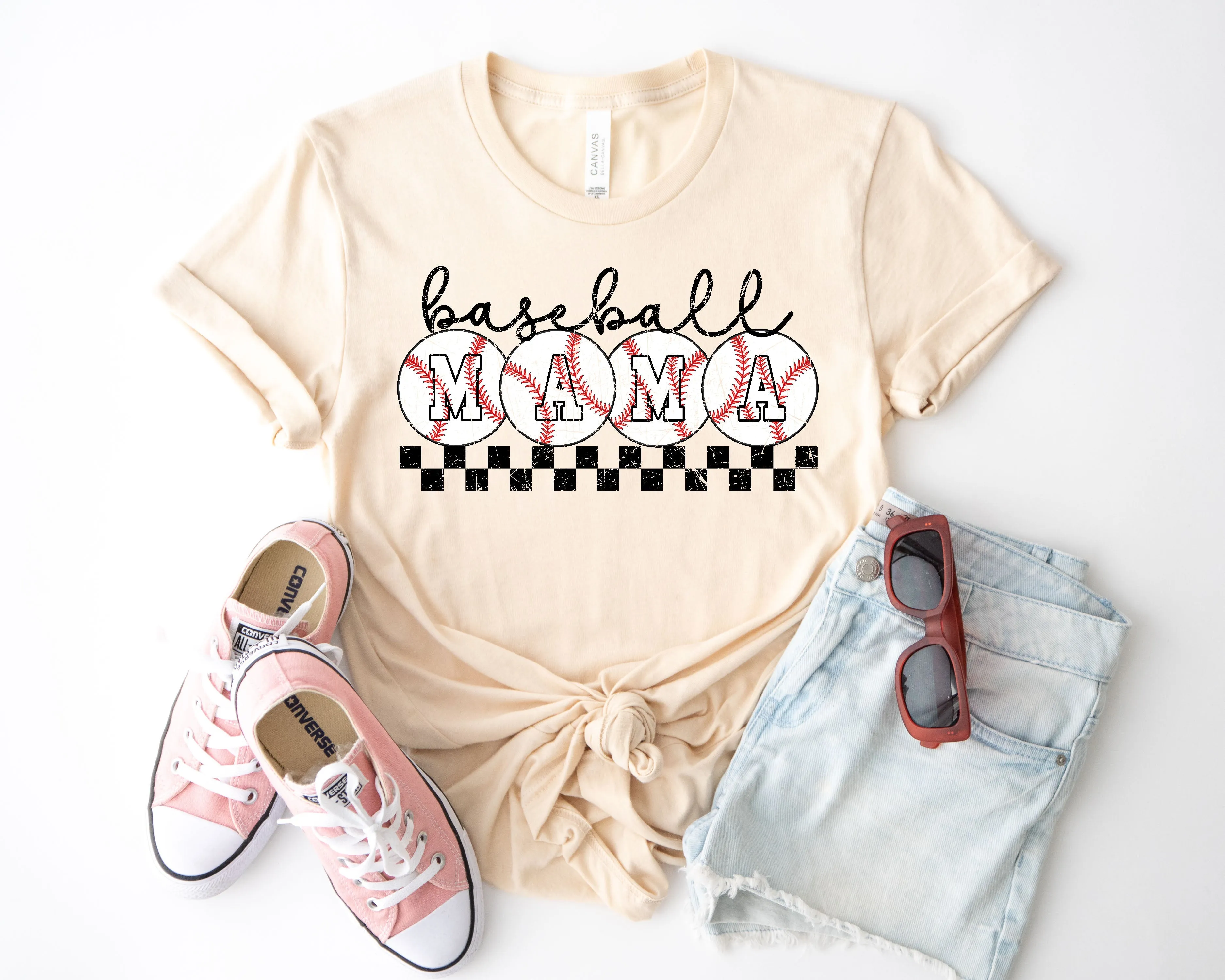 Baseball Mama Checkered