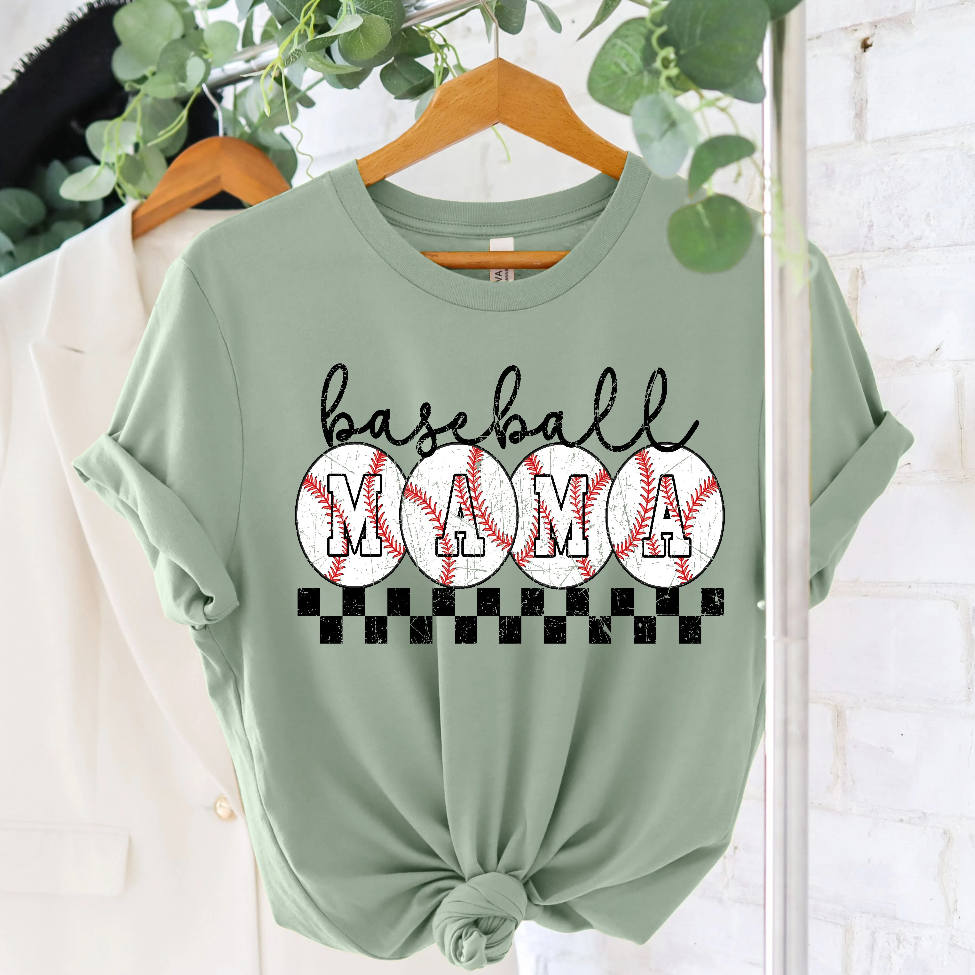 Baseball Mama Checkered