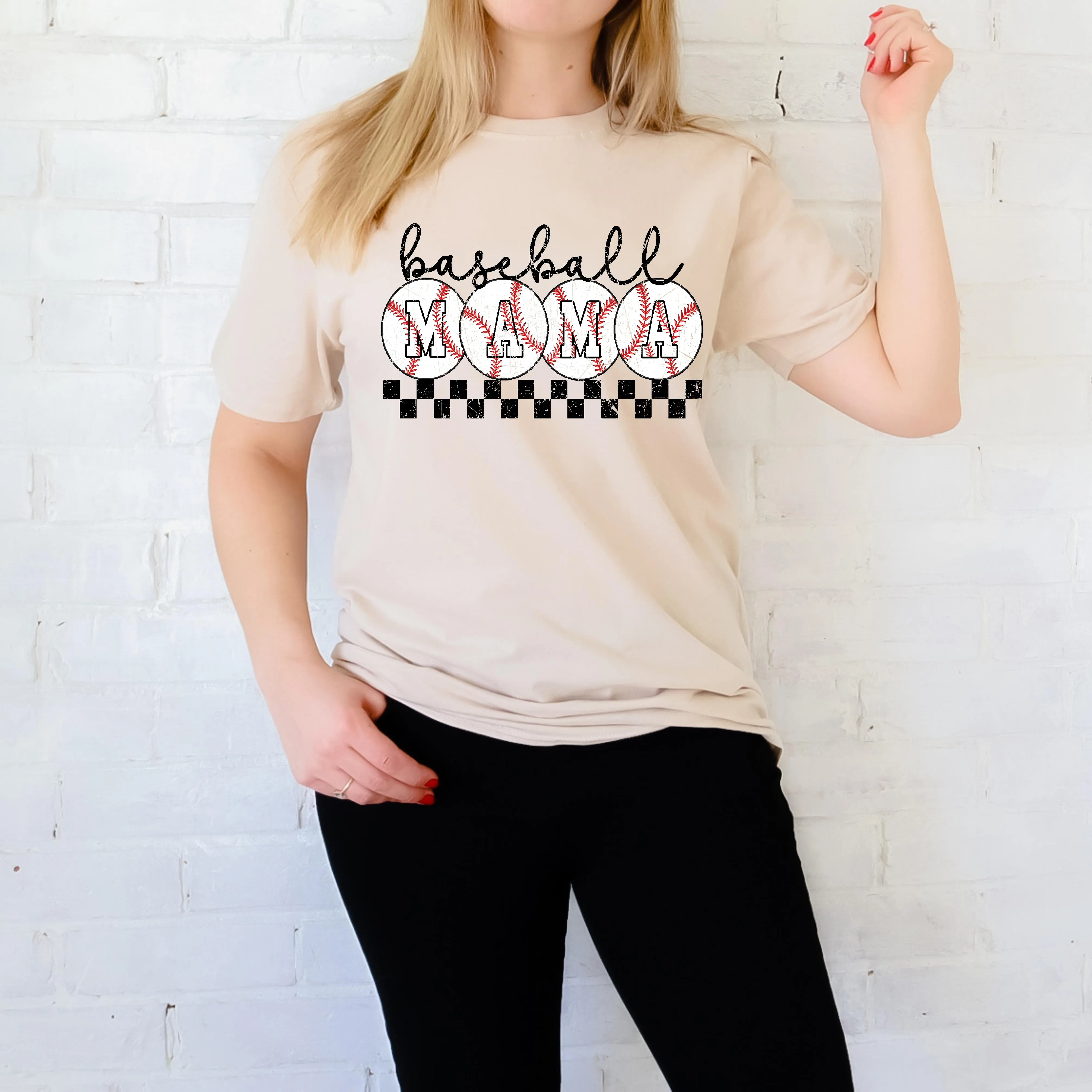 Baseball Mama Checkered