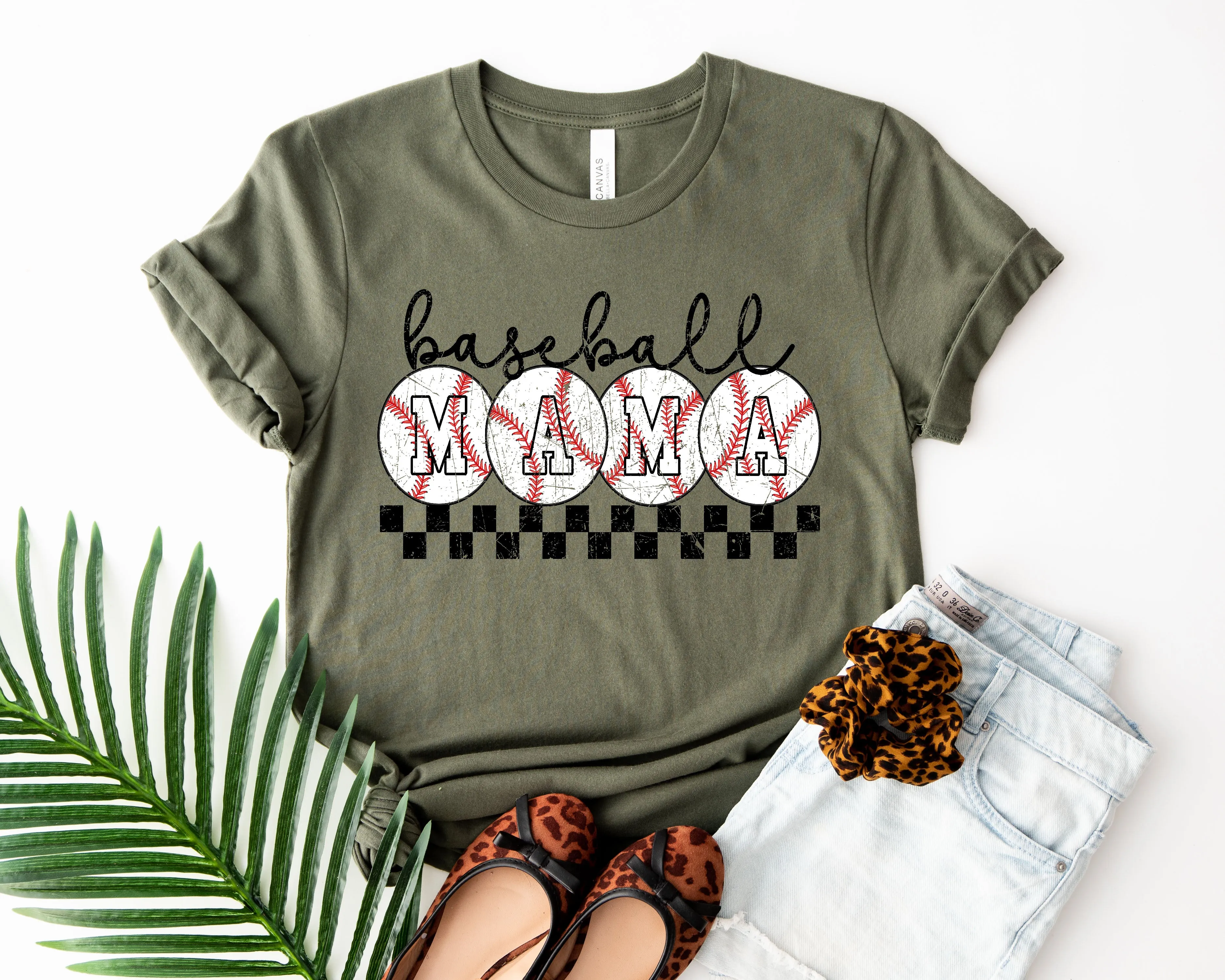 Baseball Mama Checkered