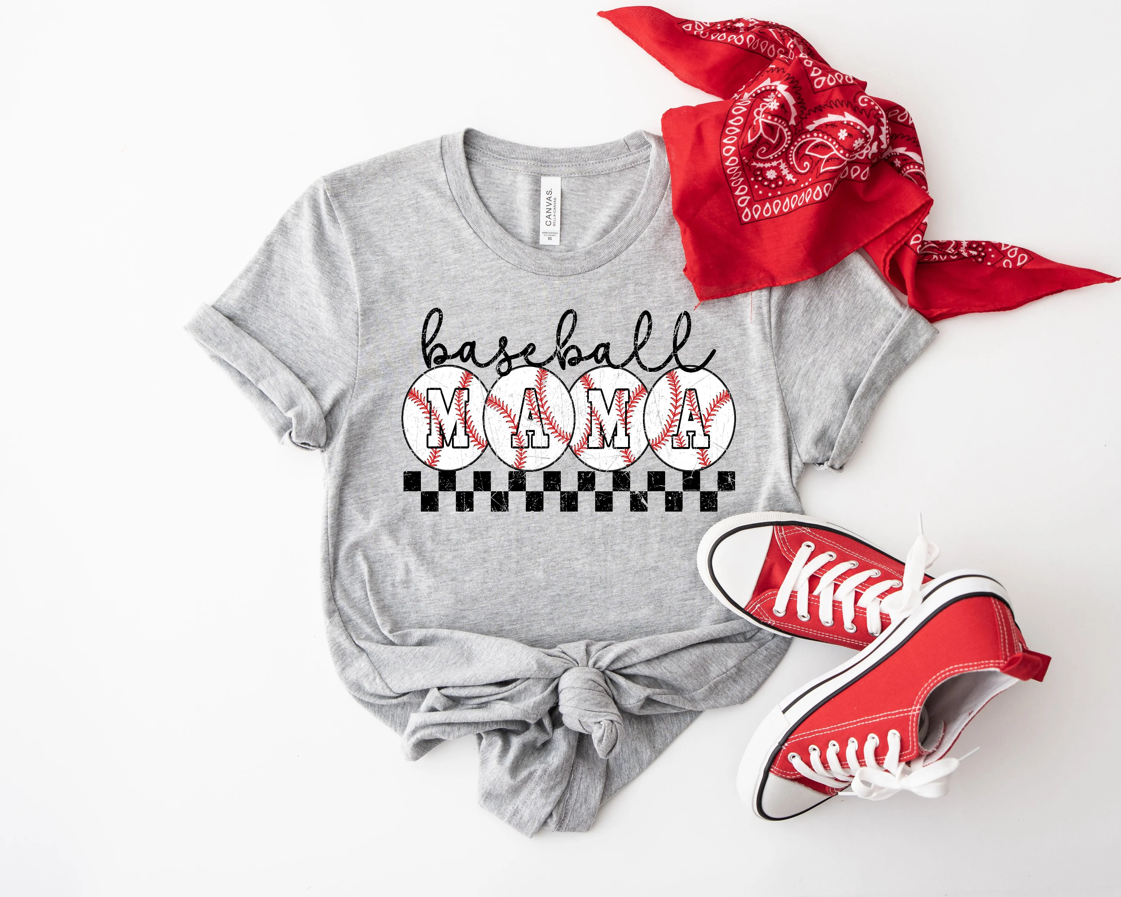 Baseball Mama Checkered