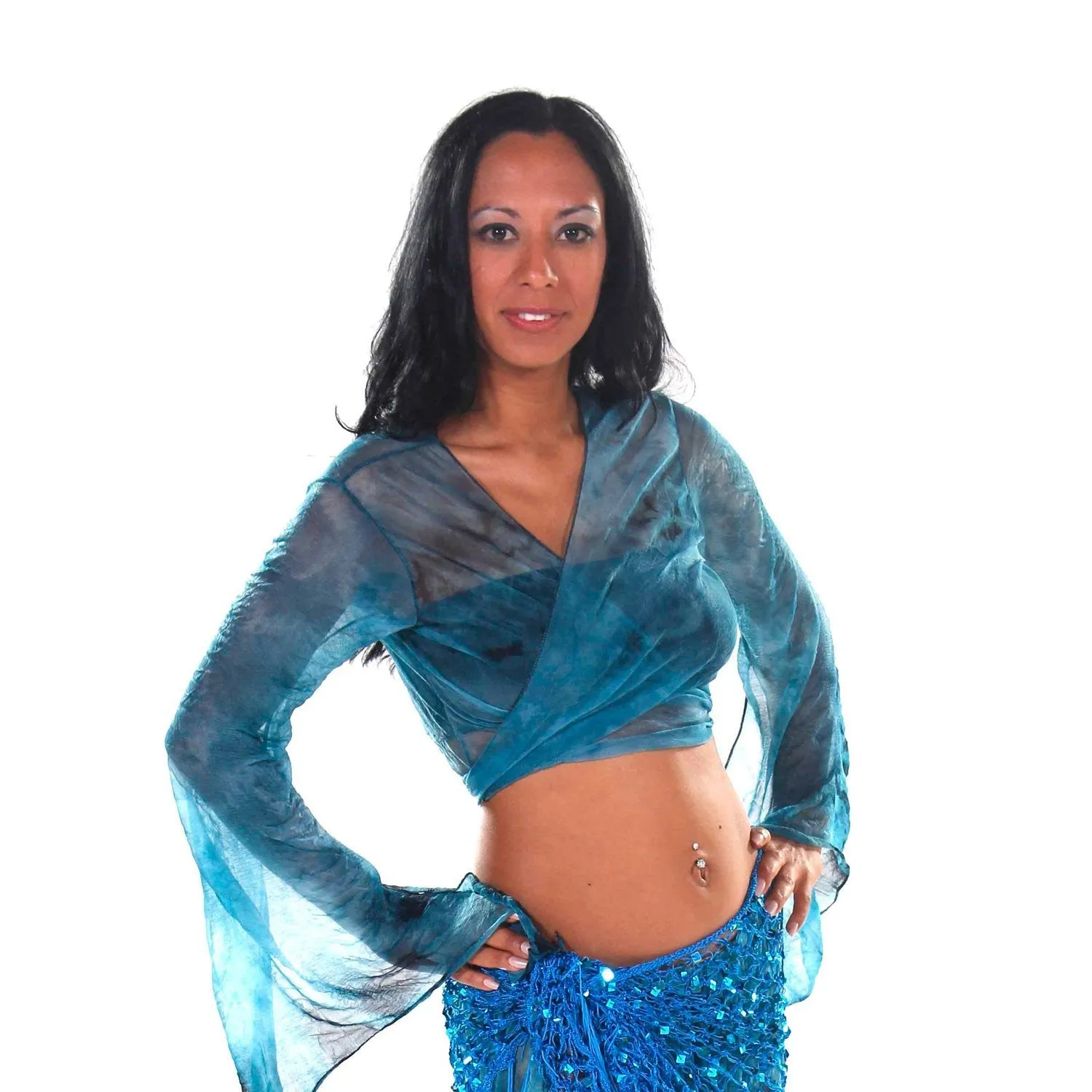 Belly Dance Sheer Pattern Choli Top | D'OR ANDA