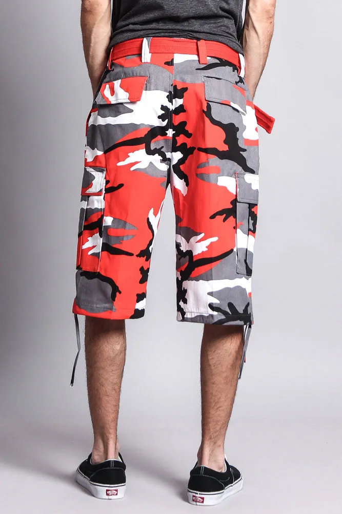 Belted Camo Cargo Shorts (Big Sizes)