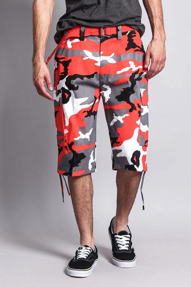 Belted Camo Cargo Shorts (Big Sizes)