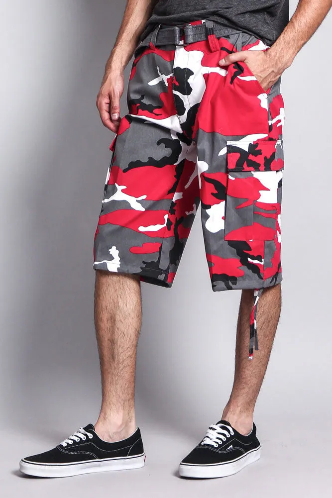 Belted Camo Cargo Shorts (Big Sizes)