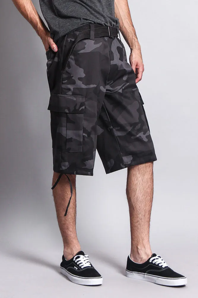 Belted Camo Cargo Shorts (Big Sizes)