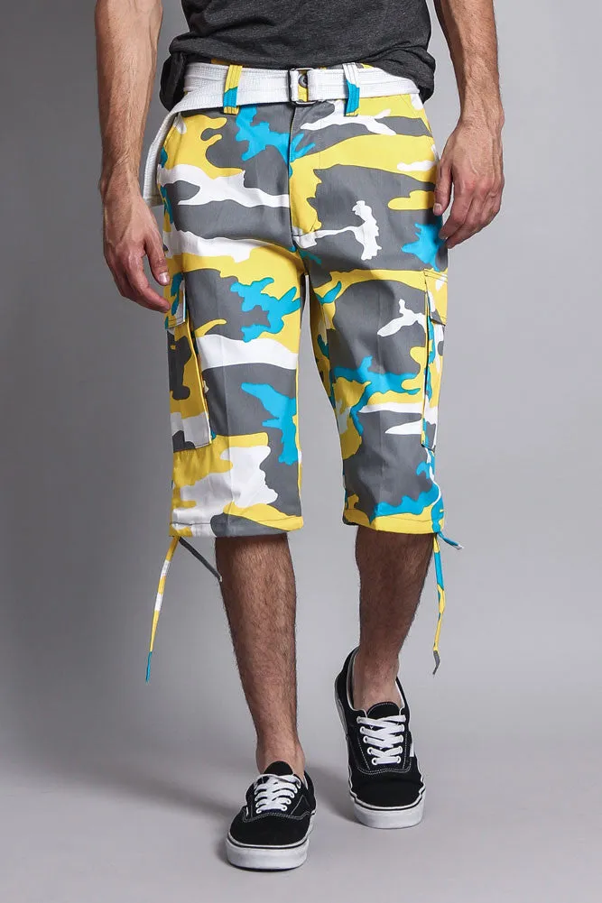 Belted Camo Cargo Shorts (Big Sizes)