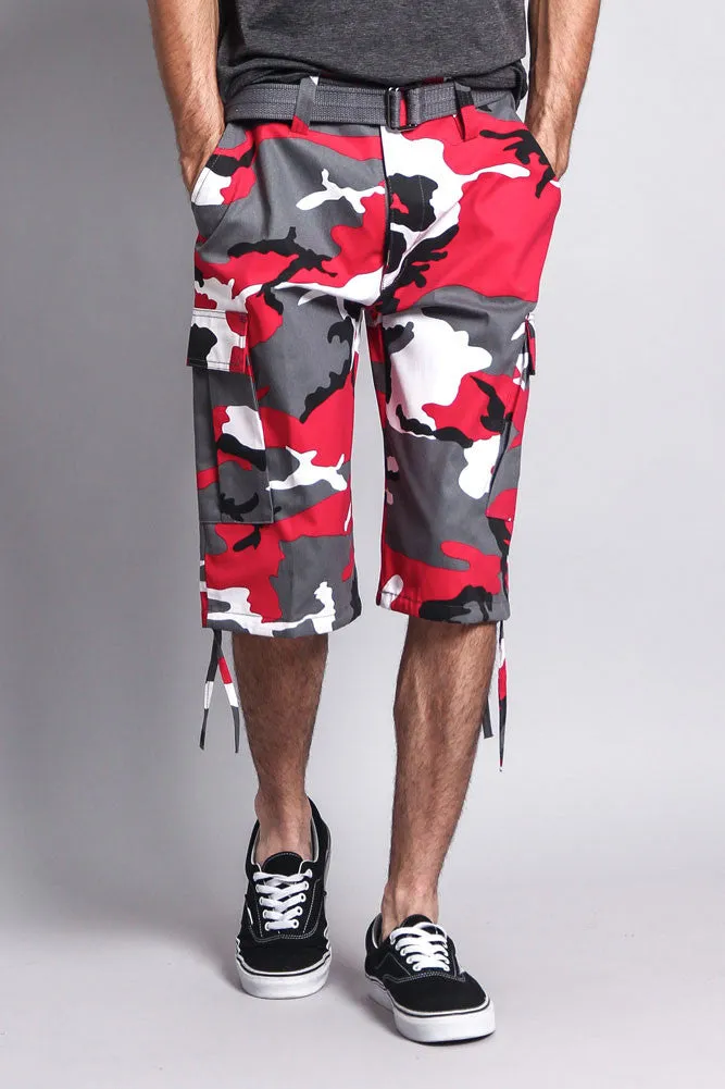 Belted Camo Cargo Shorts (Big Sizes)