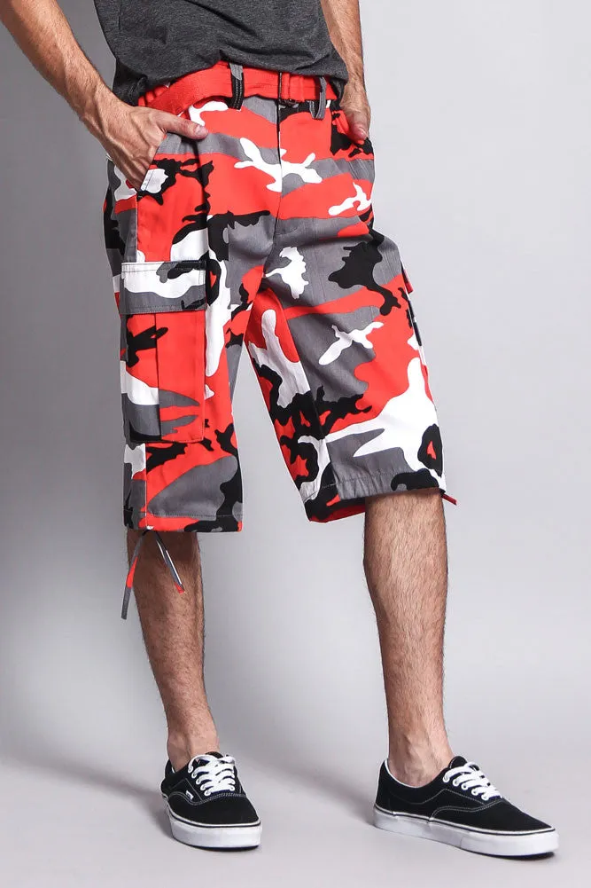 Belted Camo Cargo Shorts (Big Sizes)