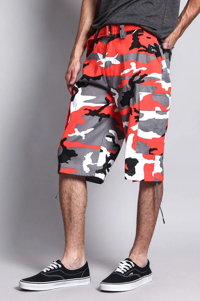 Belted Camo Cargo Shorts (Big Sizes)