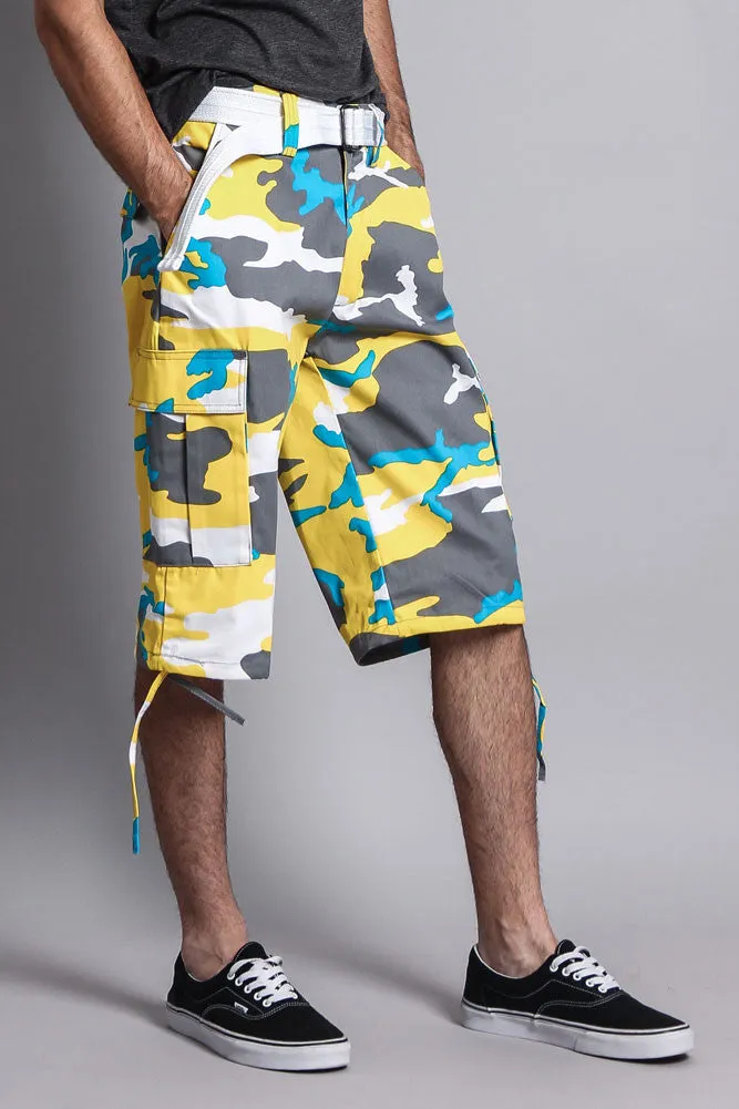 Belted Camo Cargo Shorts (Big Sizes)