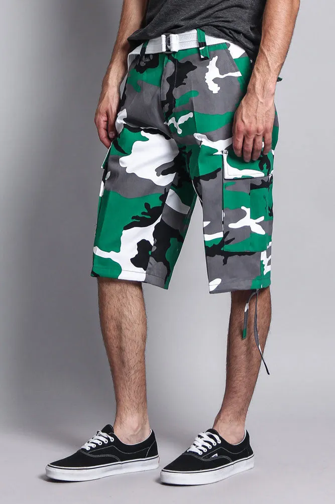 Belted Camo Cargo Shorts (Big Sizes)