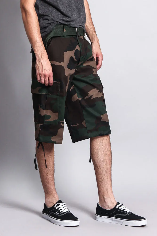 Belted Camo Cargo Shorts (Big Sizes)