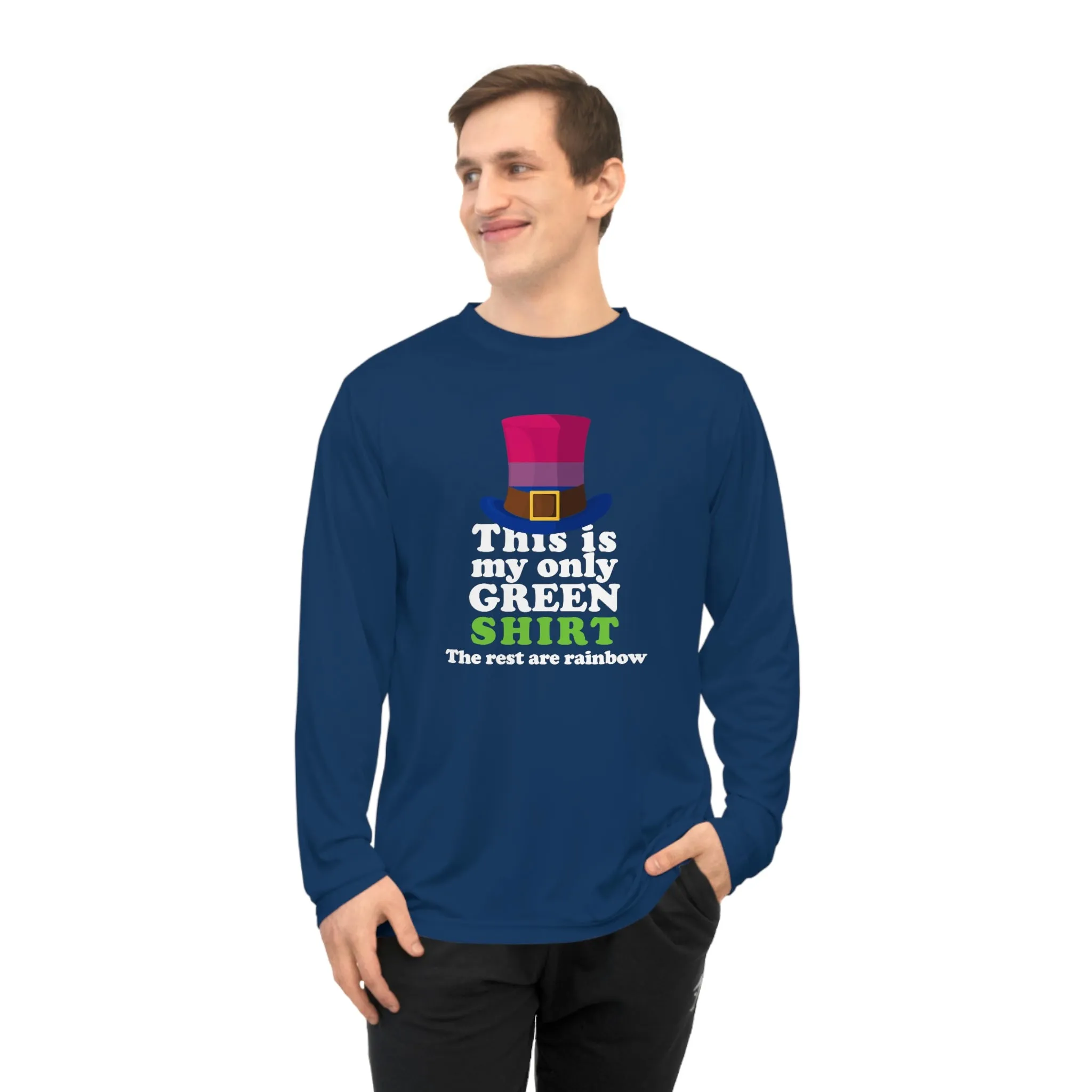 Bisexual Flag Unisex Performance Long Sleeve Shirt - My Only Green Shirt