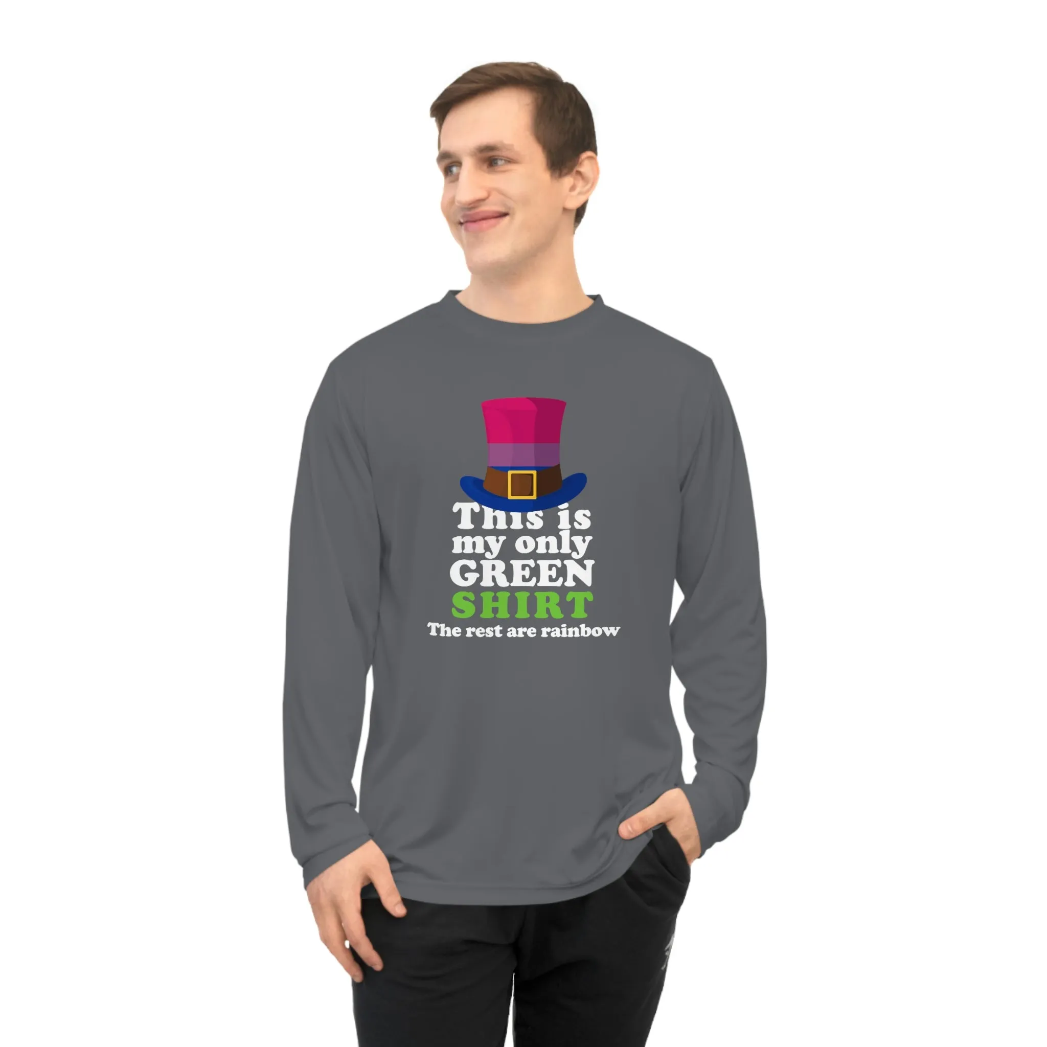 Bisexual Flag Unisex Performance Long Sleeve Shirt - My Only Green Shirt