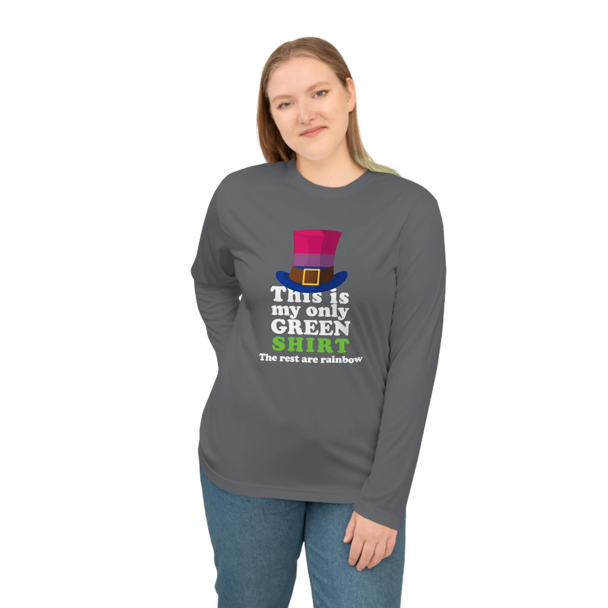 Bisexual Flag Unisex Performance Long Sleeve Shirt - My Only Green Shirt