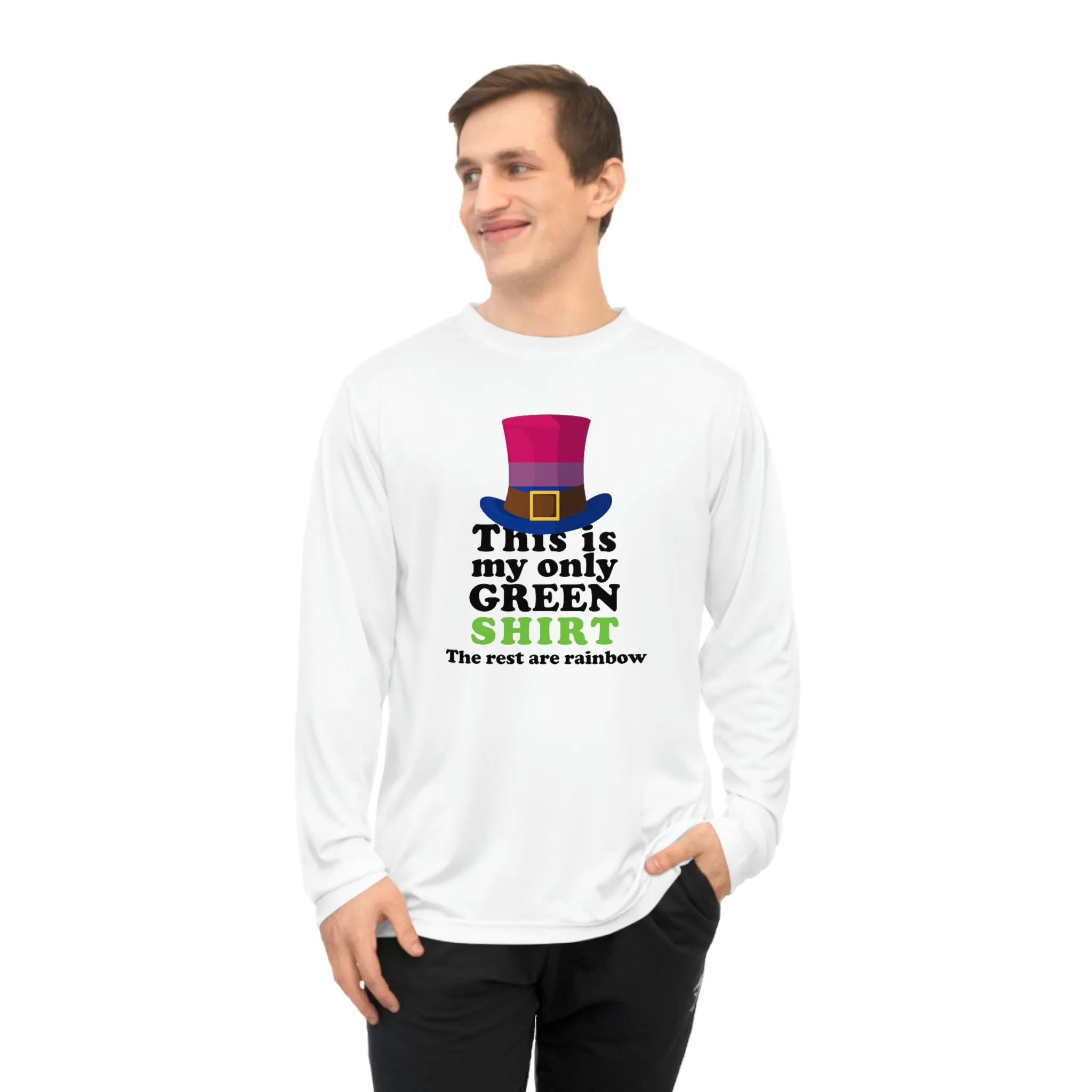 Bisexual Flag Unisex Performance Long Sleeve Shirt - My Only Green Shirt