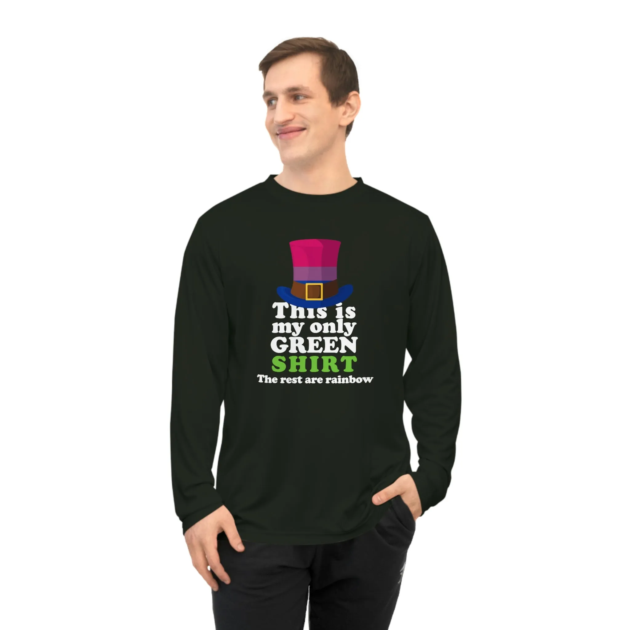 Bisexual Flag Unisex Performance Long Sleeve Shirt - My Only Green Shirt