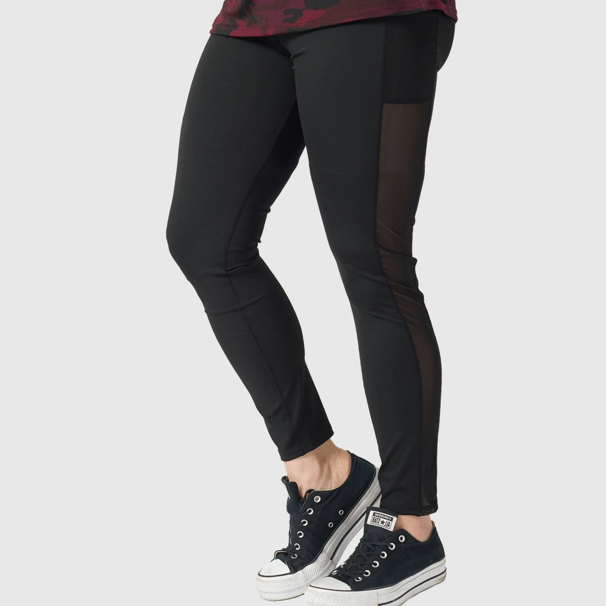 Black Leggings With Mesh