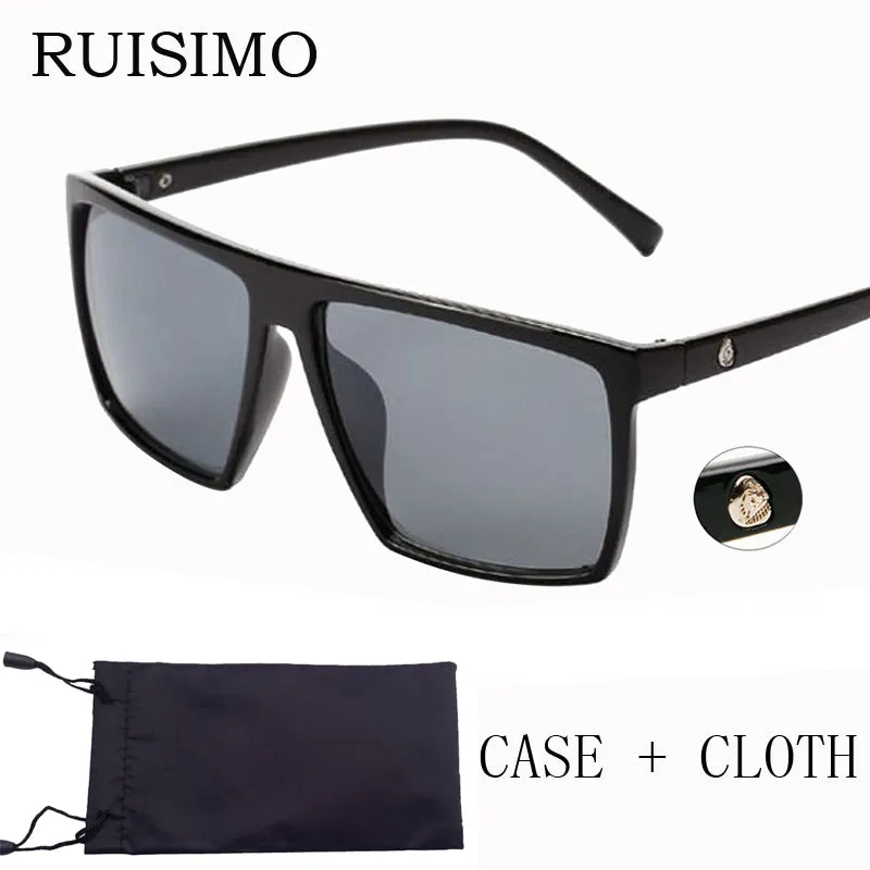 Brand retro Steampunk frame SKULL Square male Sunglasses Men All Black oversized big sun Glasses for men Women sun glasses