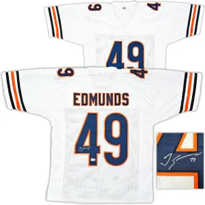 Chicago Bears Tremaine Edmunds Autographed White Jersey Beckett BAS Witness Stock #221052