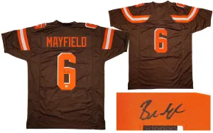 Cleveland Browns Baker Mayfield Autographed Brown Jersey Beckett BAS QR Stock #201667