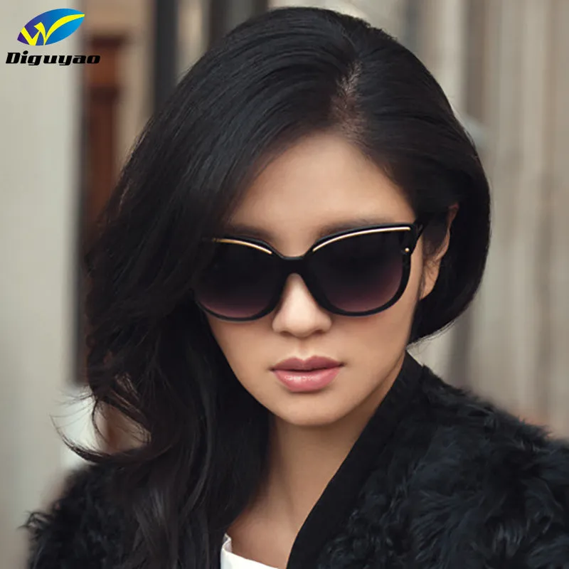 DIGUYAO oculos de sol feminino 2016 Sunglasses Women Fashion Cat Eye Frame Mirror Sun Glasses Flat men Sunglasses UV400