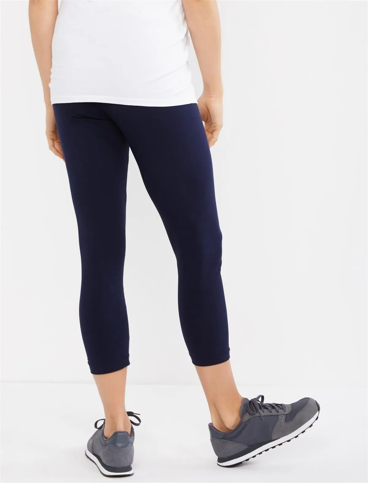 Essential Stretch Secret Fit Belly Maternity Crop Leggings in Navy