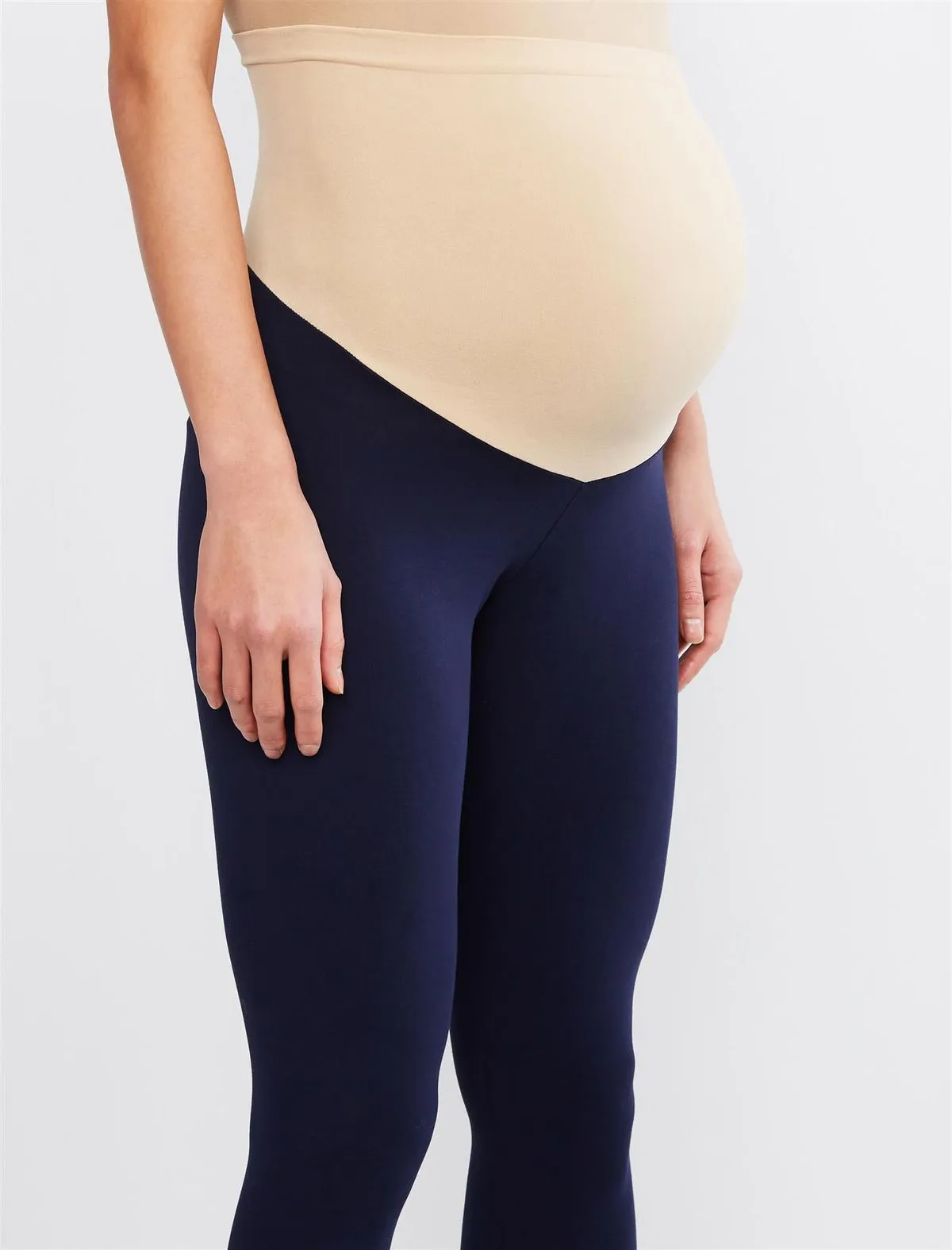 Essential Stretch Secret Fit Belly Maternity Crop Leggings in Navy