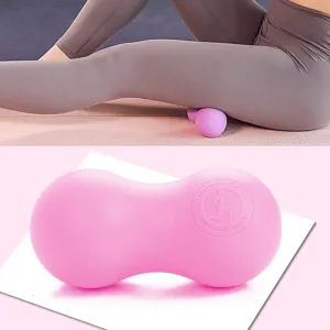 Fascia Ball Muscle Relaxation Yoga Ball Back Massage Silicone Ball, Specification: Flat Pink Peanut Ball