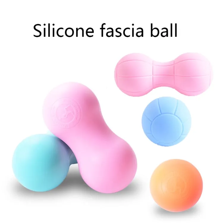 Fascia Ball Muscle Relaxation Yoga Ball Back Massage Silicone Ball, Specification: Flat Pink Peanut Ball