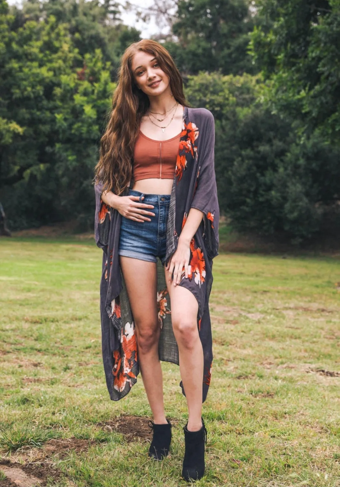 Floral Print kimono