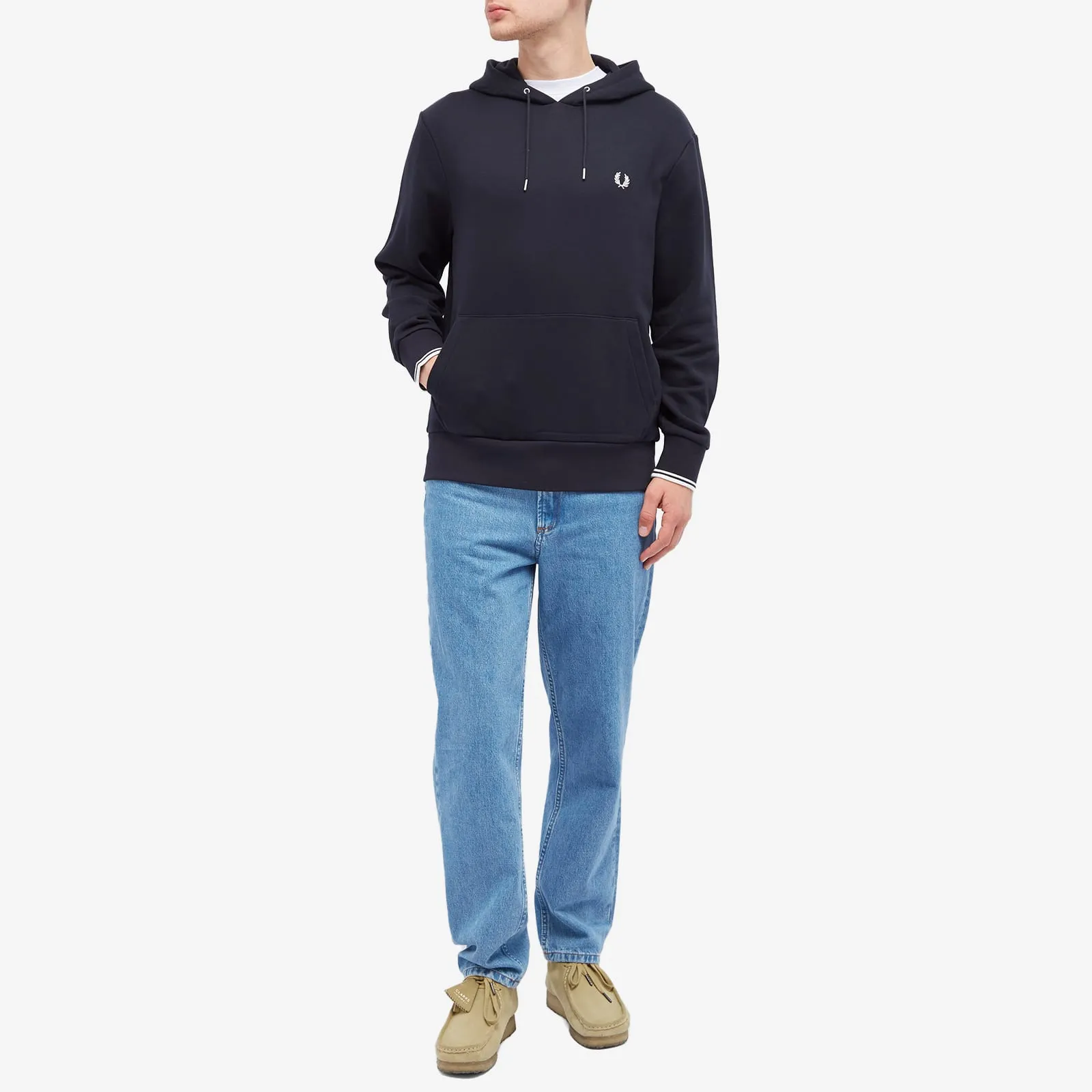 Fred Perry Tipped Popover Sweatshirt, Navy