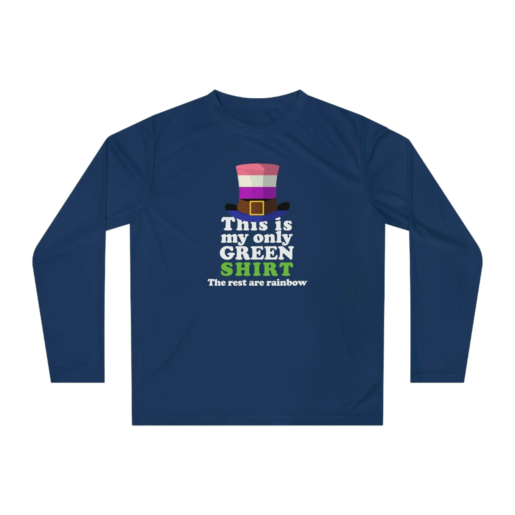 Genderfluid Flag Unisex Performance Long Sleeve Shirt - My Only Green Shirt